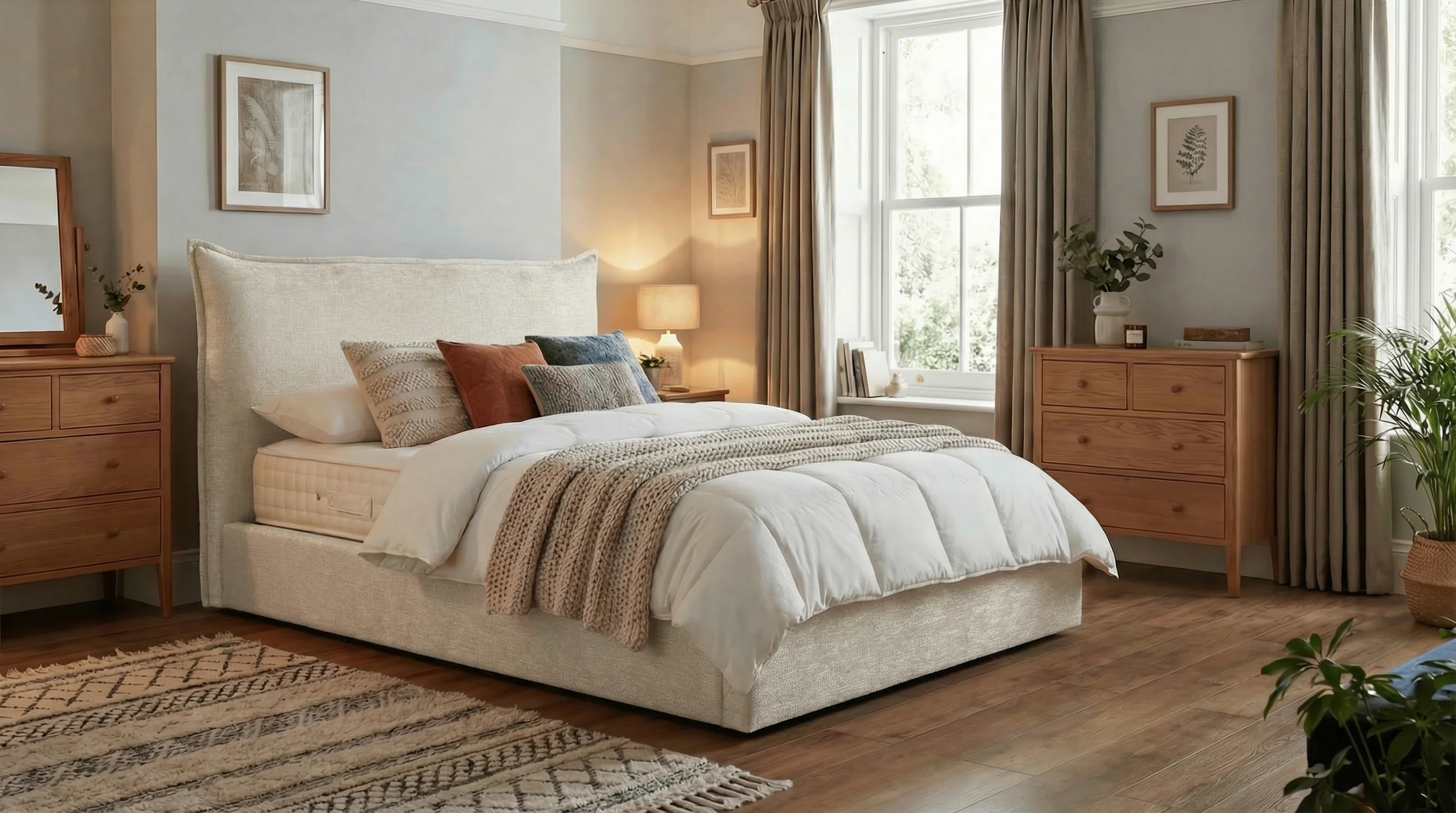 Berkley Pillow Back 5'0 King & 6'0 Super King Storage Infinity Pearl Quick Ship - Image 3