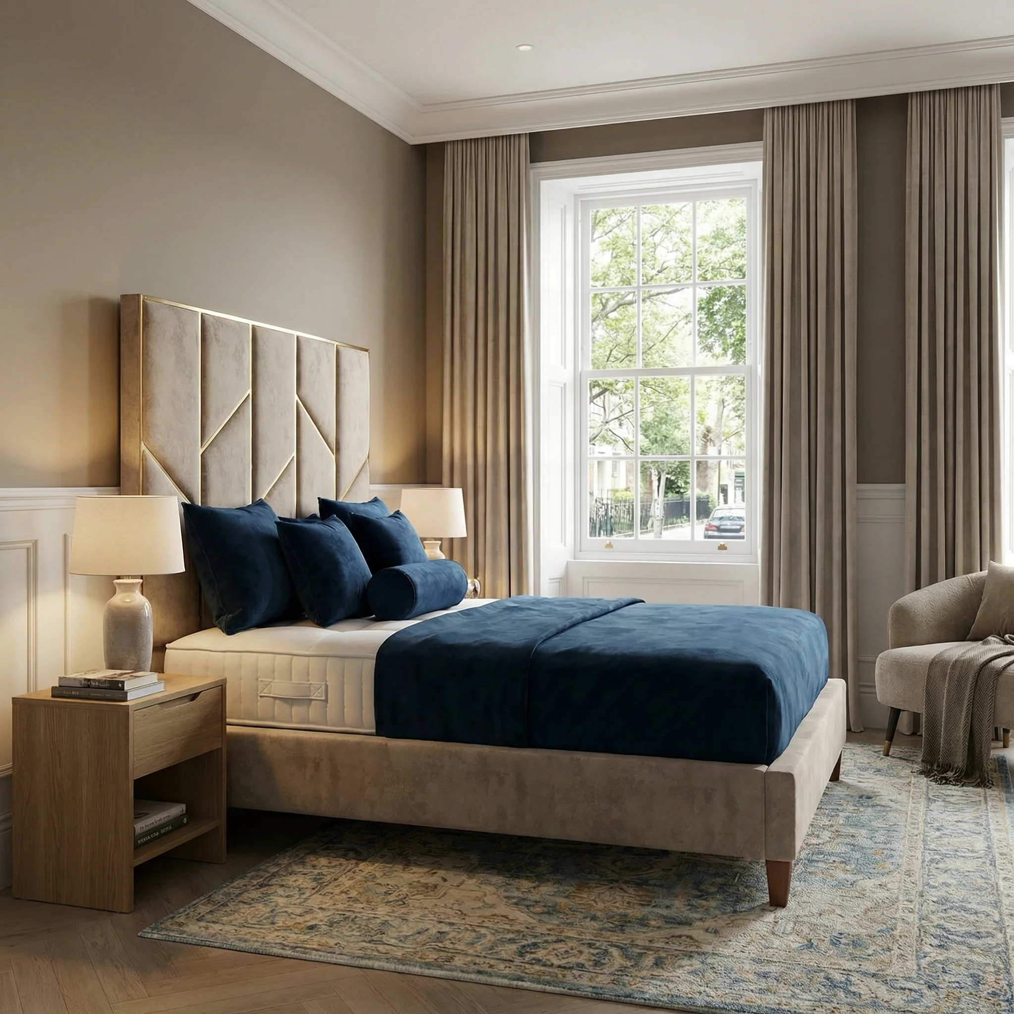 Chelsea King & Super King Bed frame Infinity Pearl Quick Ship - Image 3