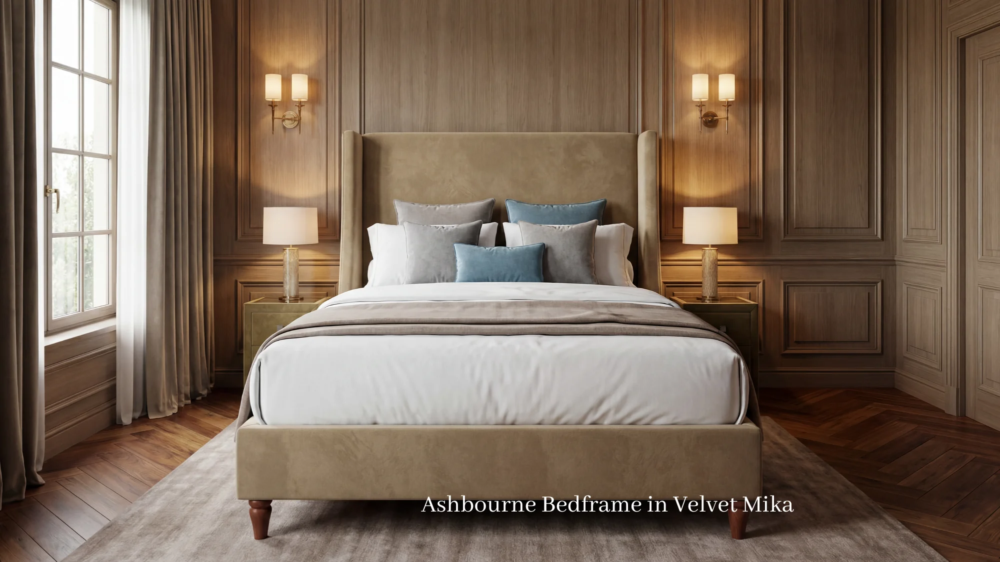 Ashbourne 5'0 King Storage Velvet Dark Beige Riveria 15 (Pre Order 10 Weeks) - Image 4